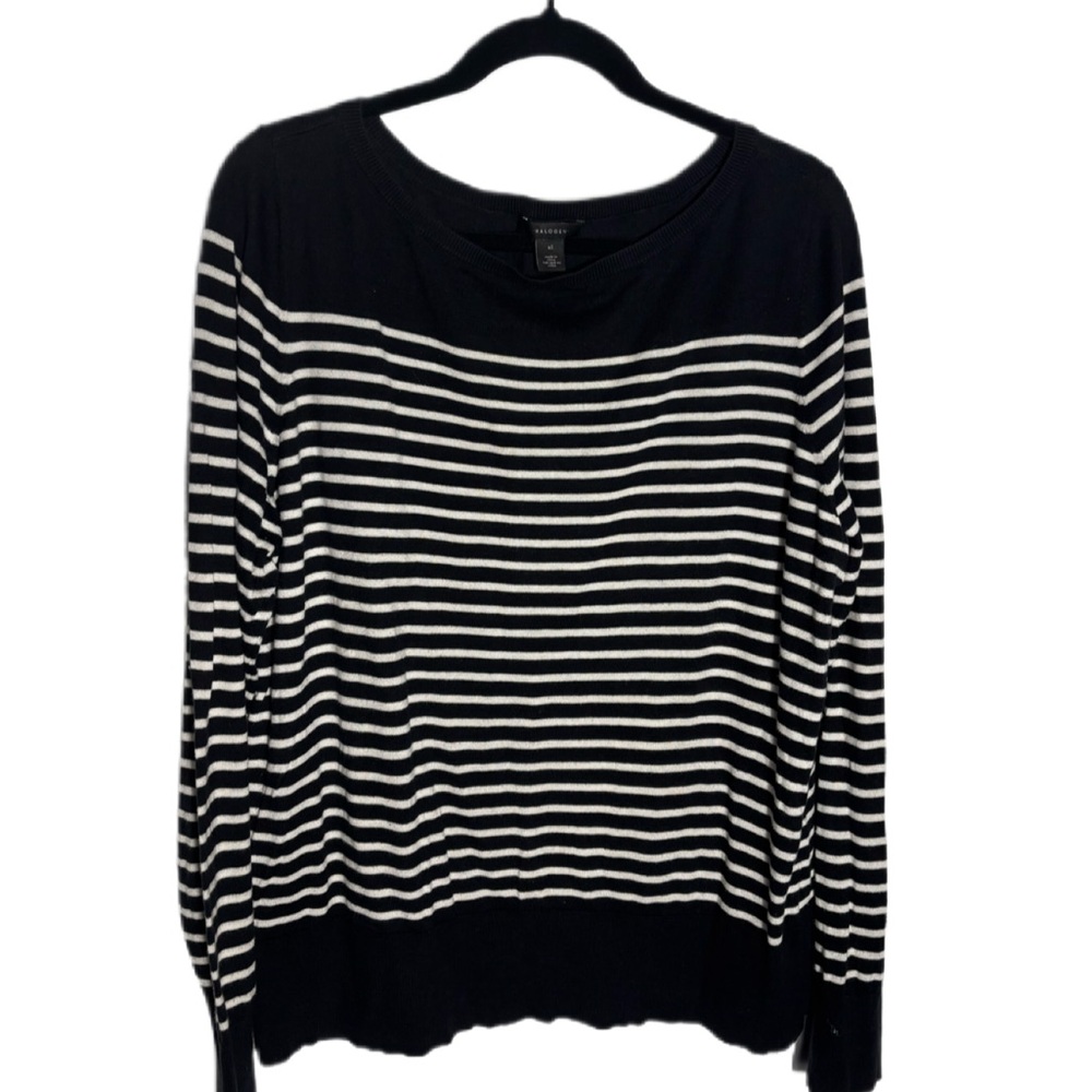 Halogen Black and White Striped Sweater - size XL